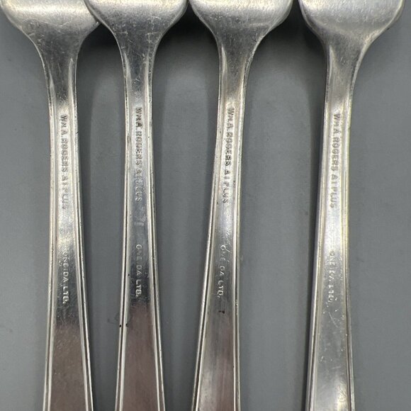 4 Dinner Forks WM A Rogers EVERLASTING A1 Plus Oneida 1940's Georgian Silverware - Picture 11 of 12